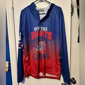 Klew New York Giants Long Sleeve Hooded Shirt - Large